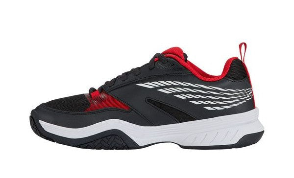 K Swiss SpeedEx Mens Tennis Shoe - Stretch Limo/White/High Risk Red