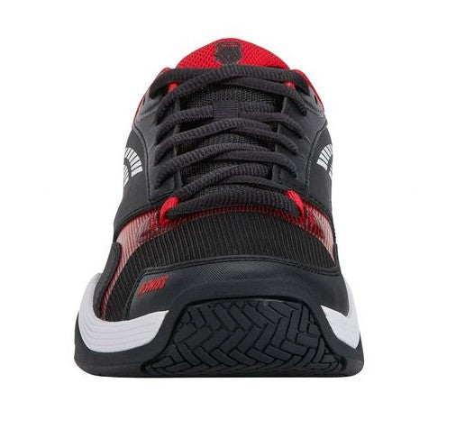 K Swiss SpeedEx Mens Tennis Shoe - Stretch Limo/White/High Risk Red
